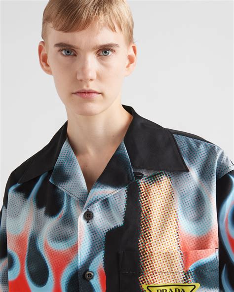 fumetti prada|Black Timecapsule Printed Cotton Shirt .